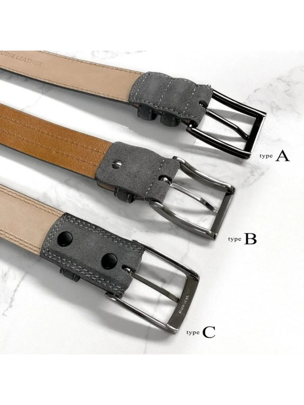 Suede Leather Men's Casual Dress Belt - 1-3/8